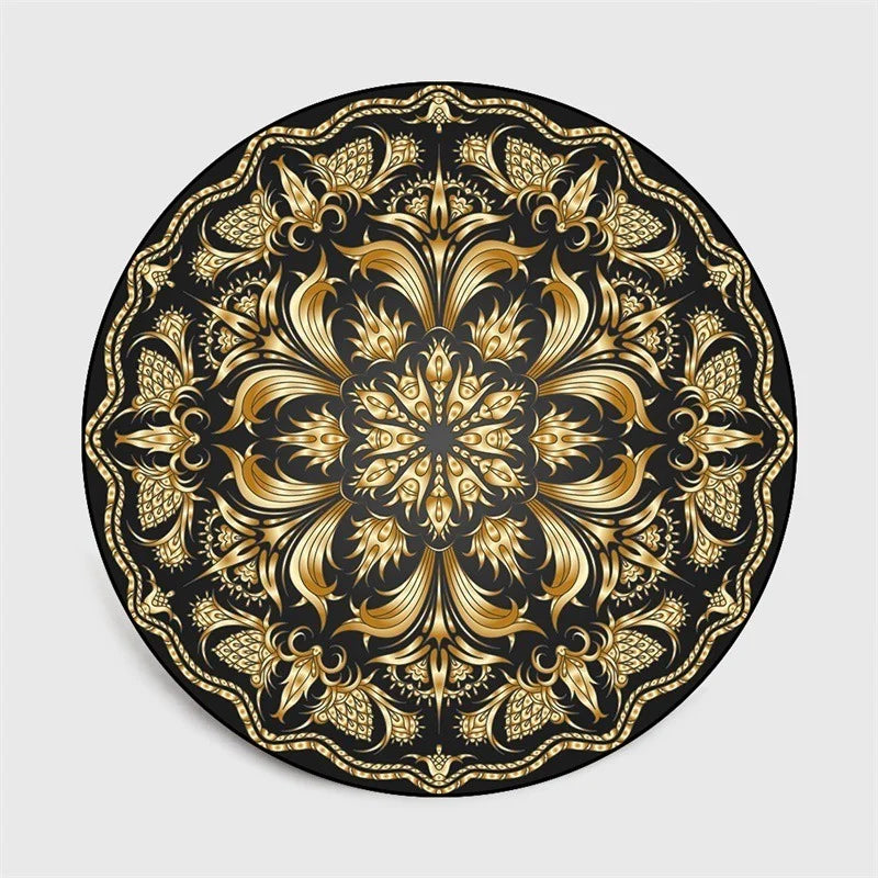 Bohemia Mandala Round Carpet Floor Mat – Vibrant Boho Style for Yoga, Meditation & Home Décor