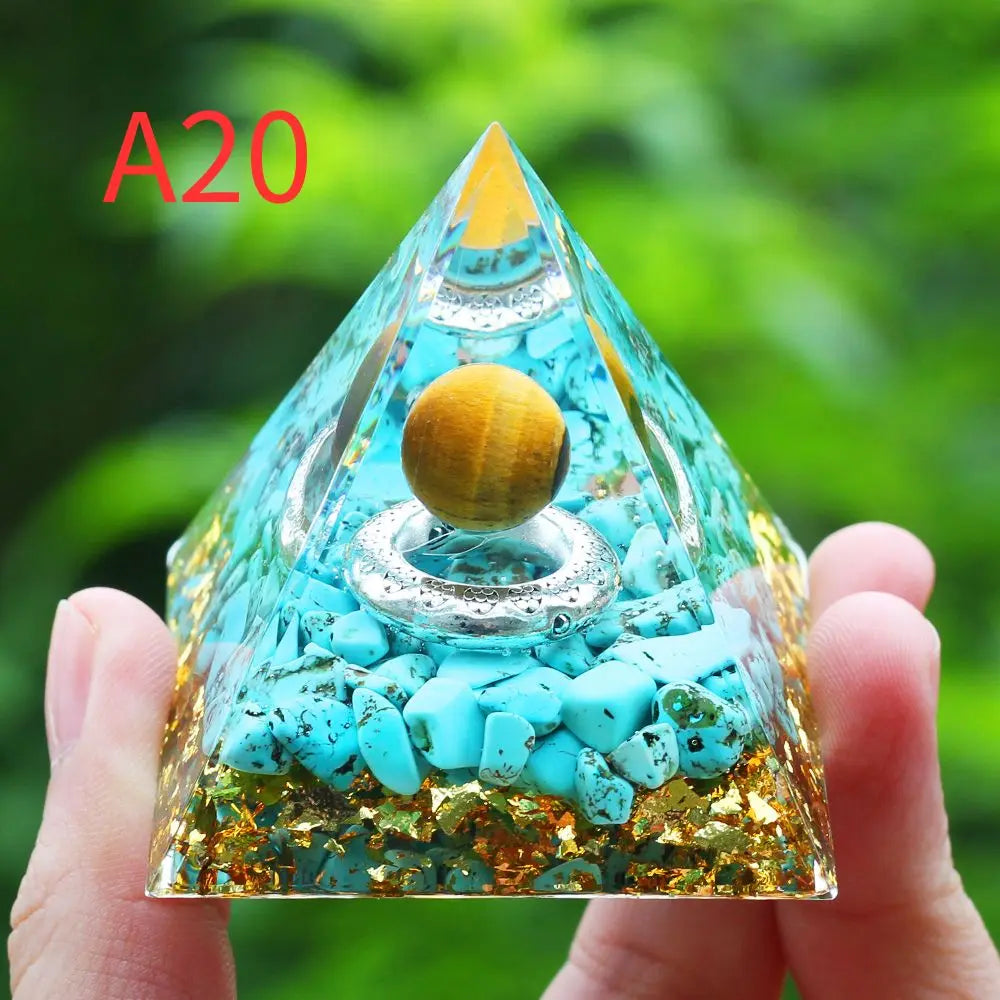 Crystal Stone Orgone Pyramid – Energy Generator for Healing, Protection & Chakra Balancing