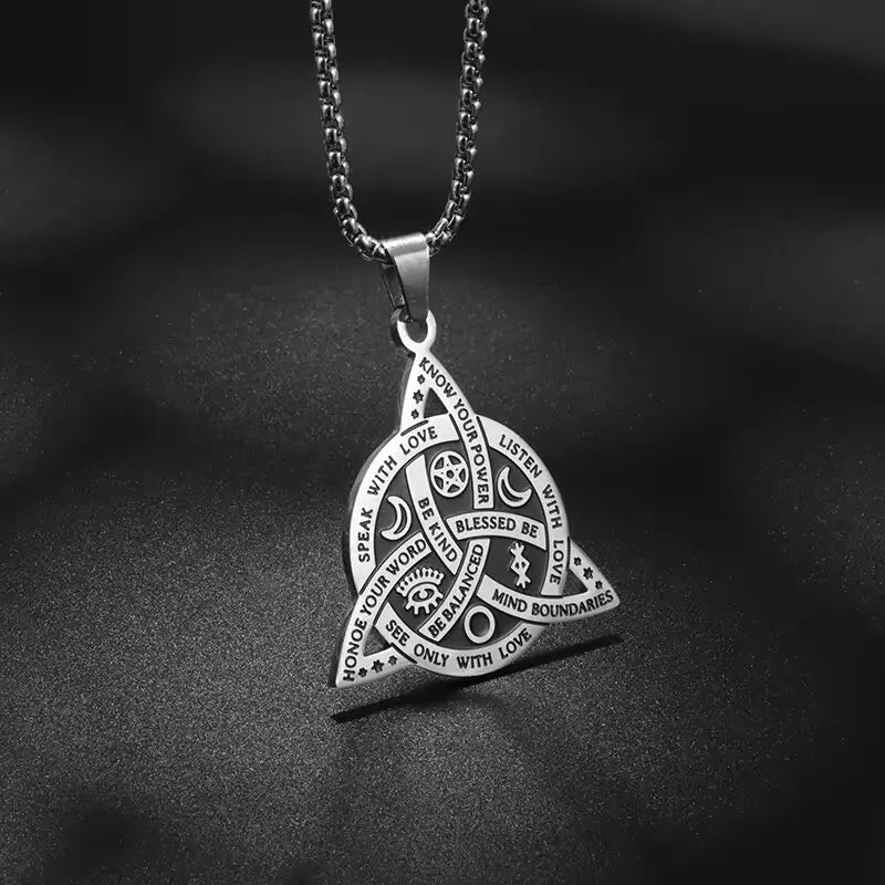 Stainless Steel Vintage Irish Celtic Trinity Knot Pendant – Symbol of Eternity & Spiritual Unity