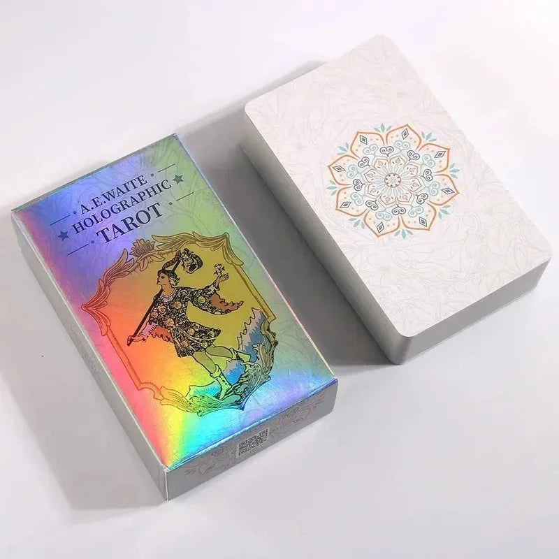 Rainbow Holographic Tarot Deck With Guidebook Set