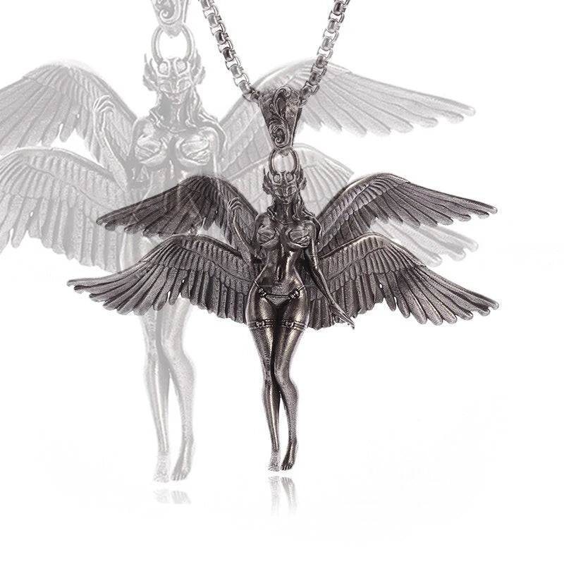 Guardian Angel Pendant Necklace – Spiritual Protection & Comfort in a Timeless Design