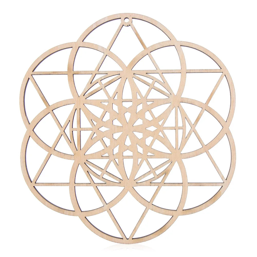 Laser Cut Wooden Flower of Life Wall Sign – Sacred Geometry Home Decor | Spiritual Wood Art