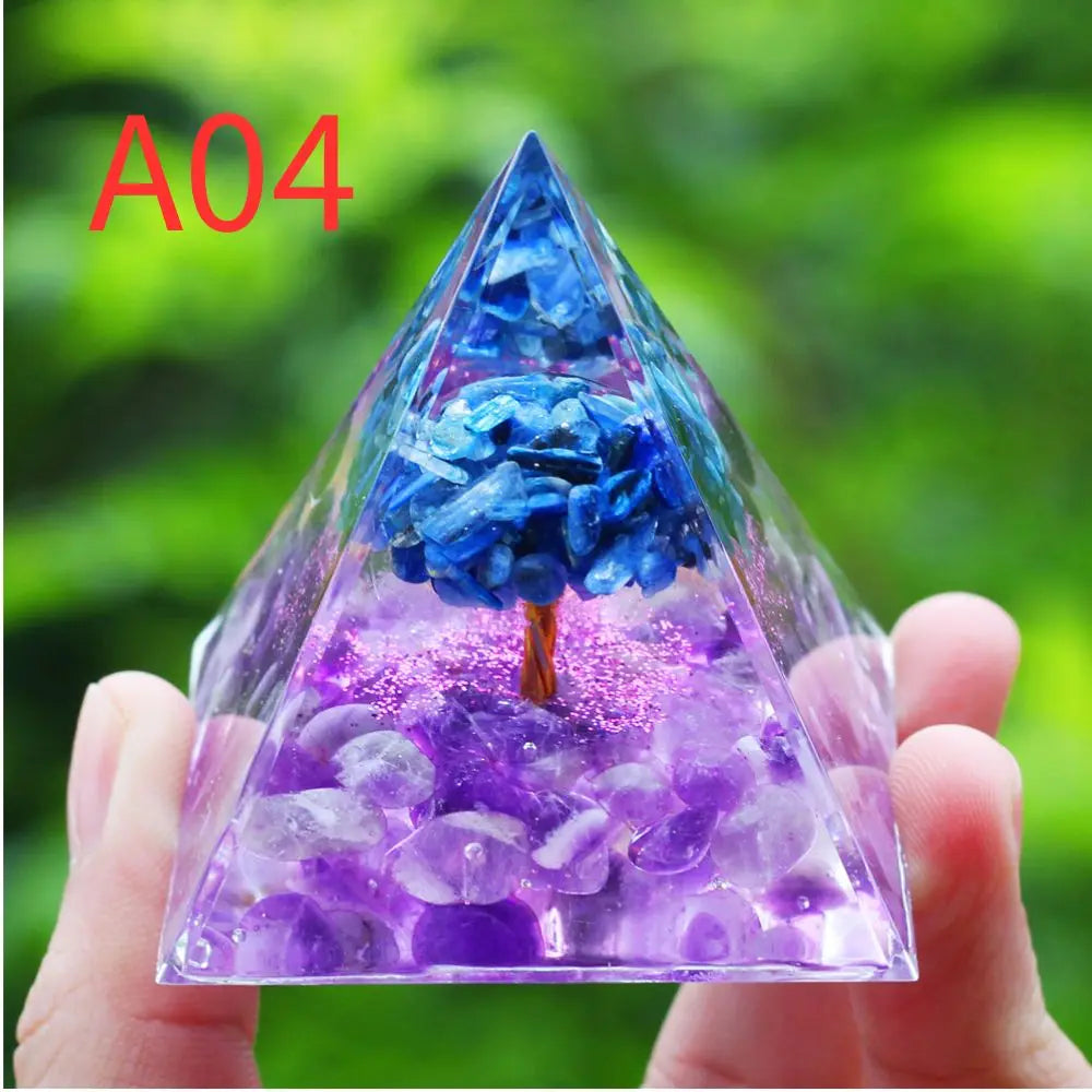 Crystal Stone Orgone Pyramid – Energy Generator for Healing, Protection & Chakra Balancing